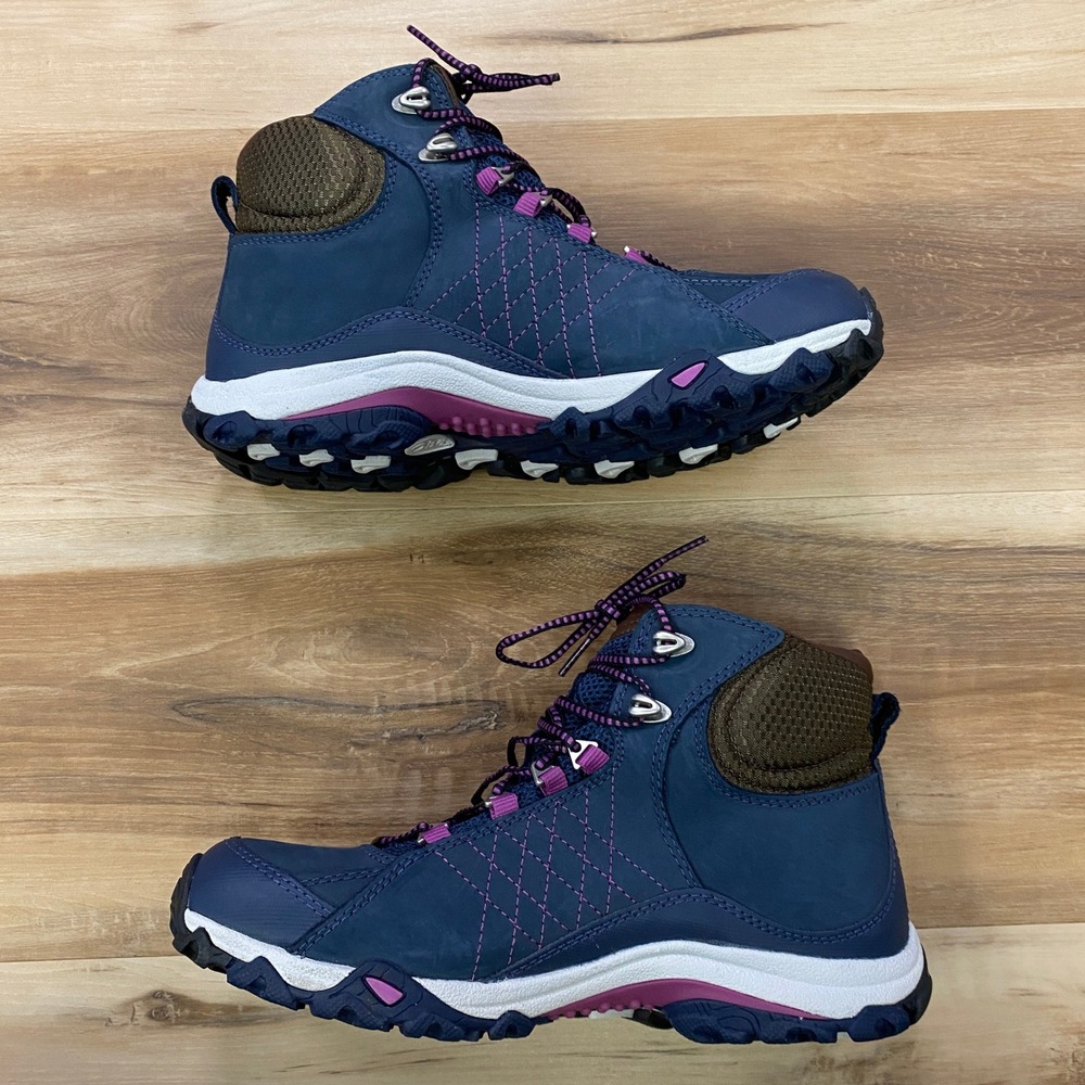 Oboz Bridger Mid B-DRY Hiking Boots Size 8 Waterproof Trail Shoes Navy Blue - Picture 2 of 11